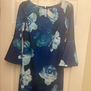 Blue Floral Print Calvin Klein Dress